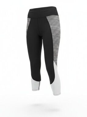Athleta Leggings - Black and White Colorblock - Size Large